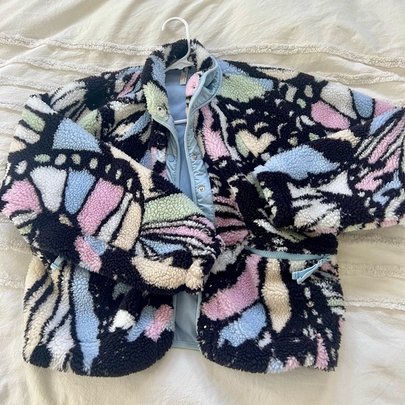 Free People Movement Hit The Slopes Printed Fleece Jacket Butterfly Print - Picture 5 of 10